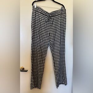 NWOT Lucky Brand Live in Love Elastic Waist Black & White Checkered Pants in XL